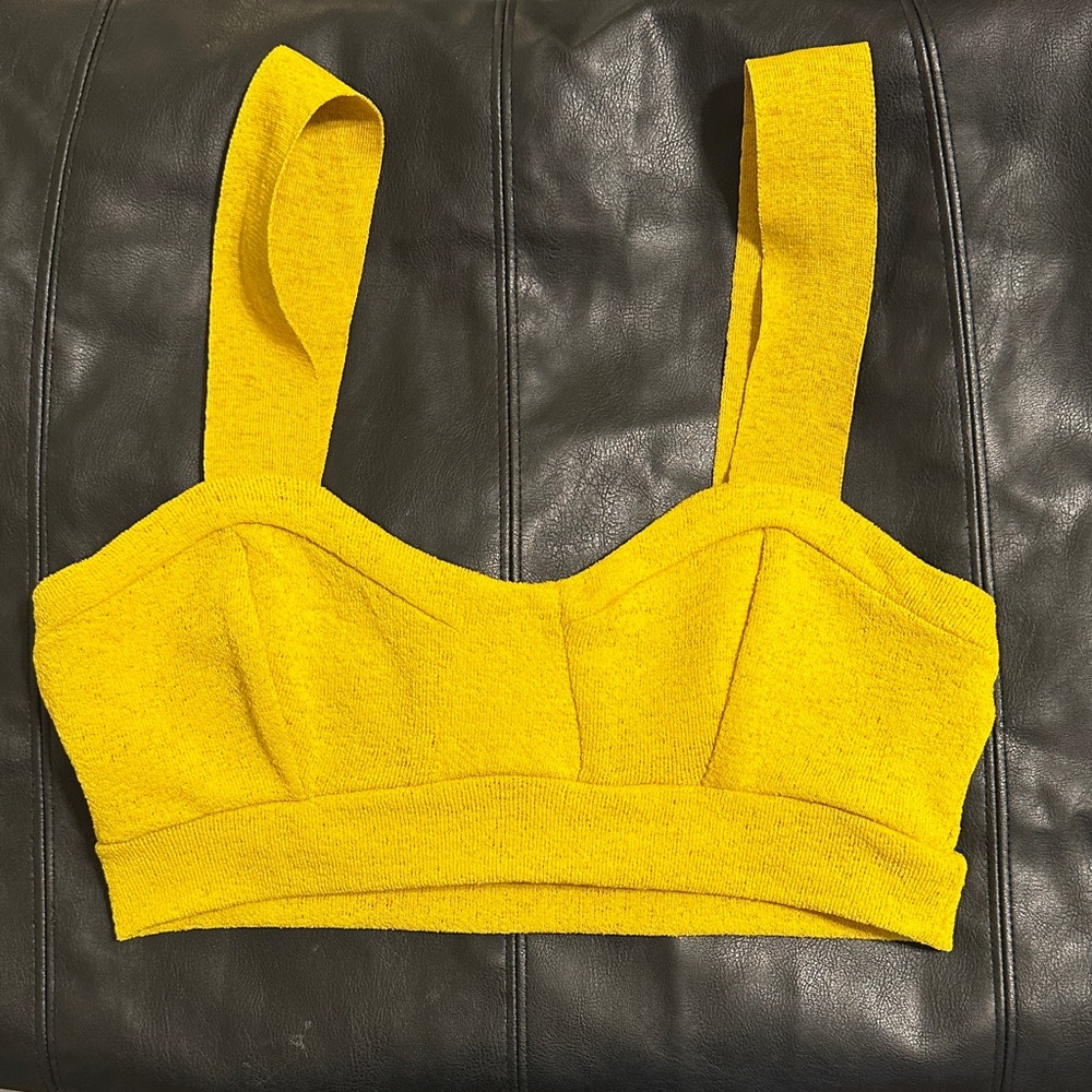 Yellow Knit Bralette Top